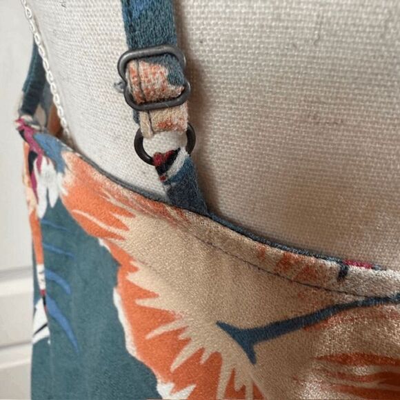 ROXY Sweet About Me Tropical Print Blue Sundress Button Front Size Medium - Picture 6 of 13